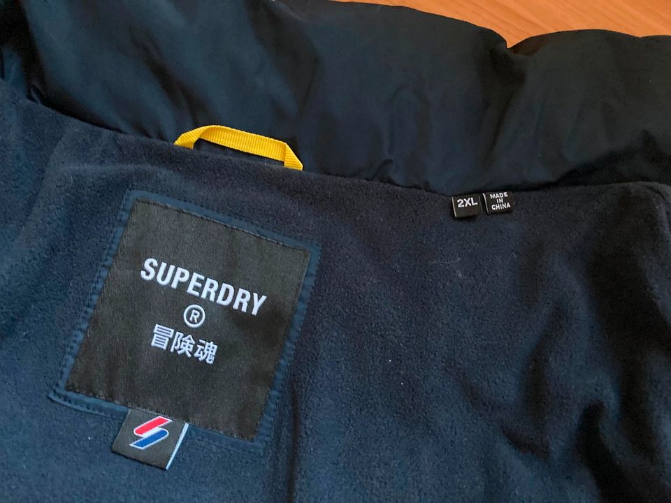 Superdry Herren Winterjacke - Größe XXL - Blau - w.NEU in Brake (Unterweser)