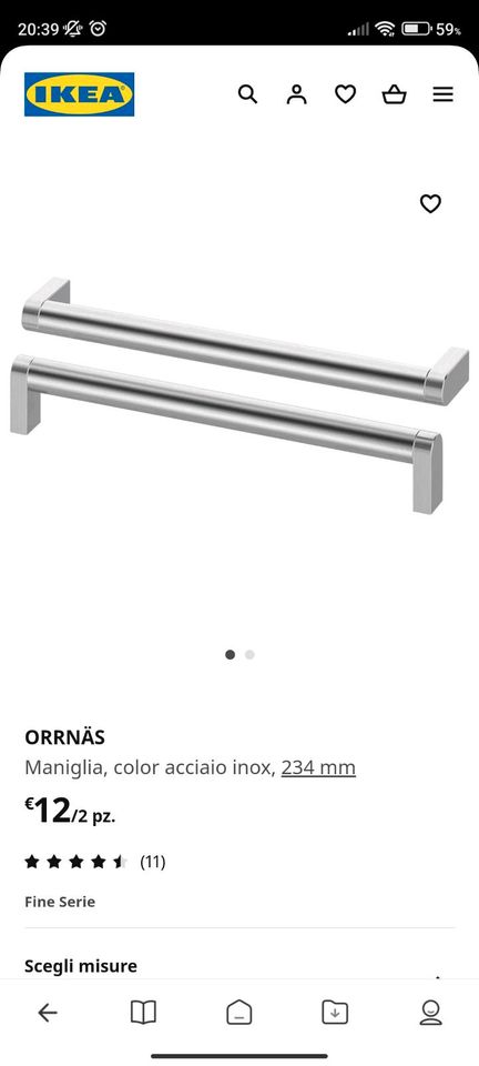 3 Stück Orrnäs Ikea Griffe zu verkaufen in Ratingen