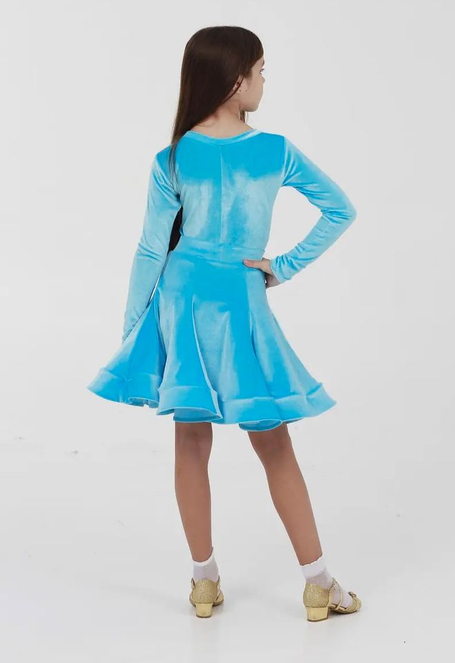 Ballroom Tanzkleid/Turnierkleid Standard/Latein Stretch-Velours in Lachen