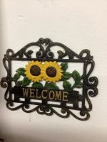 Gussteil Schild : WELCOME ‚ Sonnenblumen-Motiv Bayern - Westendorf b Kaufbeuren Vorschau