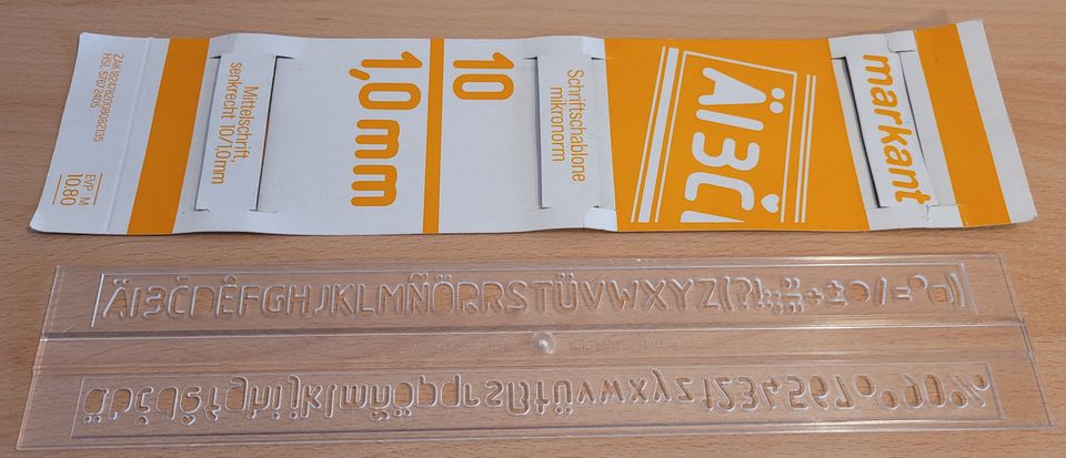 Markant Schriftschablone mikronorm Mittelschrift 10 / 1,0 mm in Dessau-Roßlau