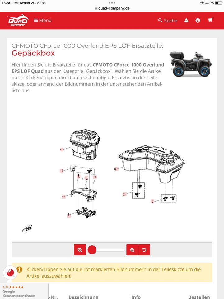 CF MOTO C-FORCE OVERLAND 1000 ORIGINAL KOFFER !!!/NUR DER KOFFER in Aken