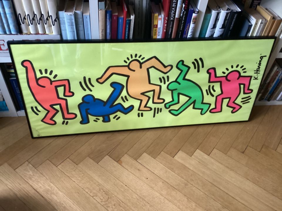 Großer Metall Glas Bilderrahmen Poster Dance Keith HARING 120x60 in Bonn