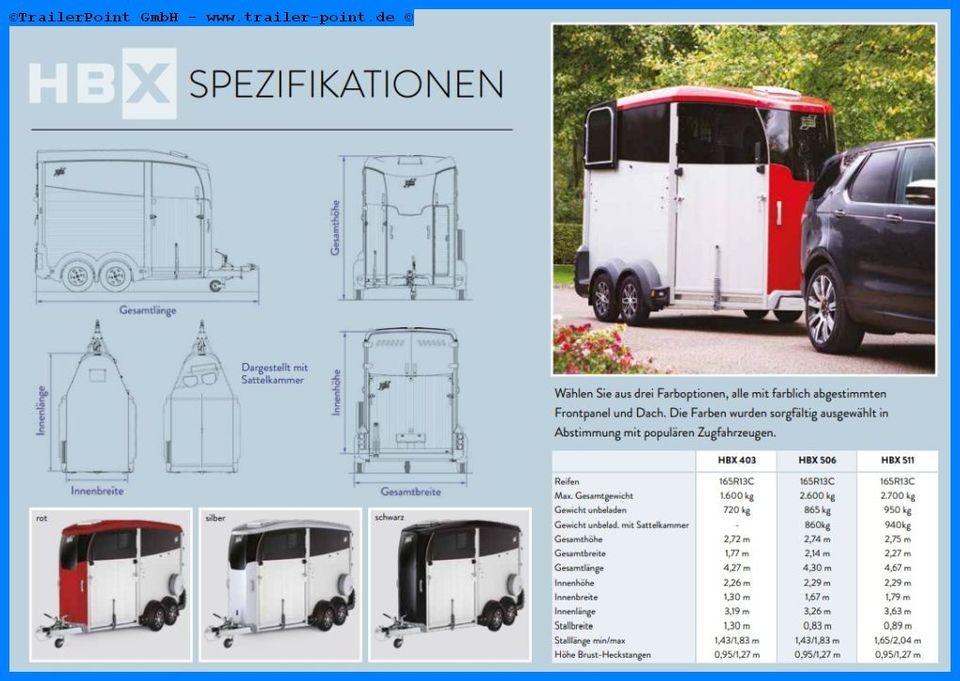 IFOR WILLIAMS Pferdeanhänger -  HBX511  Frontrampe - VERFÜGBAR in Warstein