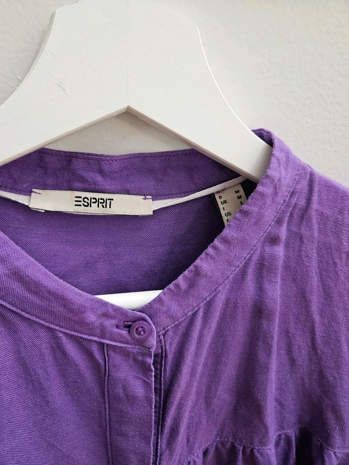 Esprit Damen Bluse lila Gr. M 38 Leinenhemd in Dresden