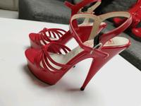 Rote high Heel Sandalette gr. 36 Niedersachsen - Stadtoldendorf Vorschau