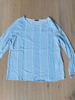 Street One Damen langarm Shirt Bluse Gr 40 42 weiß hellblau Hessen - Groß-Umstadt Vorschau