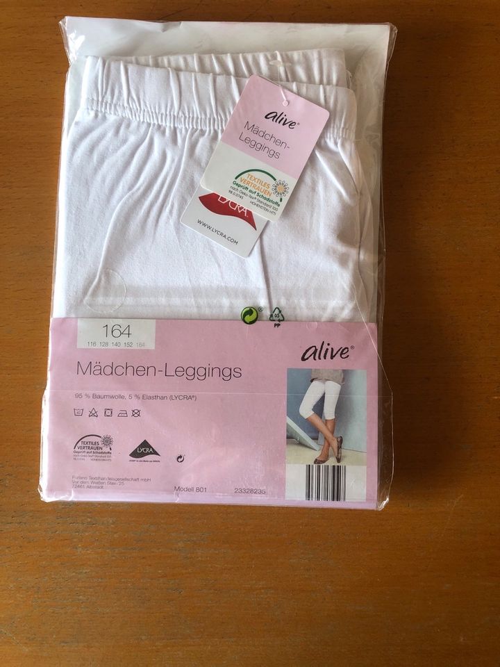 Capri Leggings kurz 3/4 Gr. 164 Neu weiß in Vilsbiburg