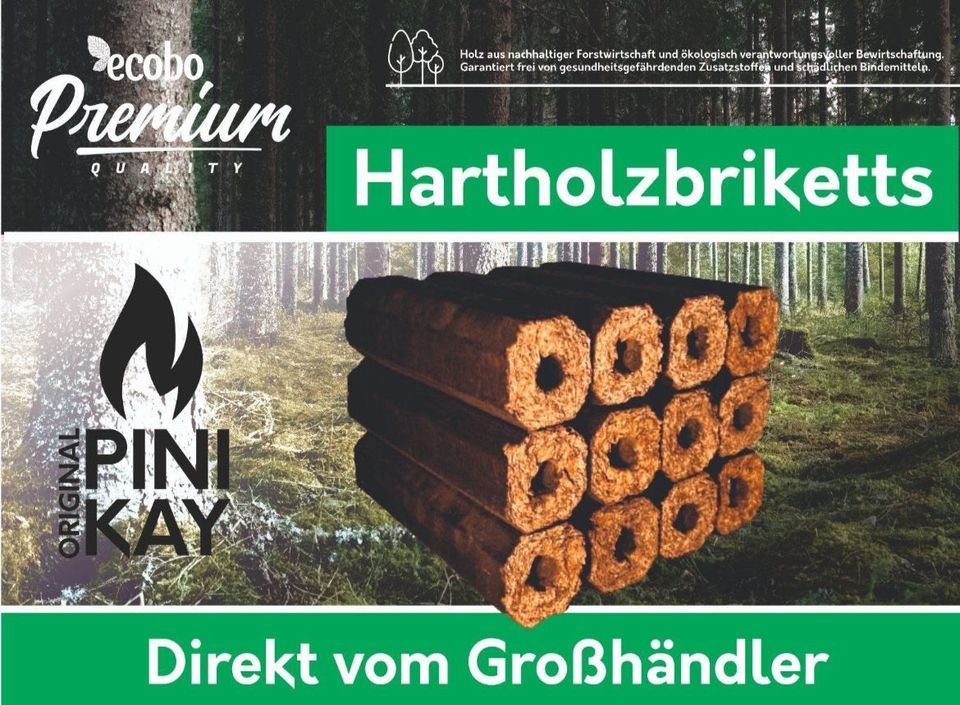 PINI KAY Hartholzbriketts Brennholz Umweltfreundlich Heizen in Bad Neustadt a.d. Saale