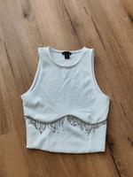 Amisu Shirt, Crop Top, weiß. Strass, Glitzer, Gr. S M 36 38 Bayern - Waldmünchen Vorschau
