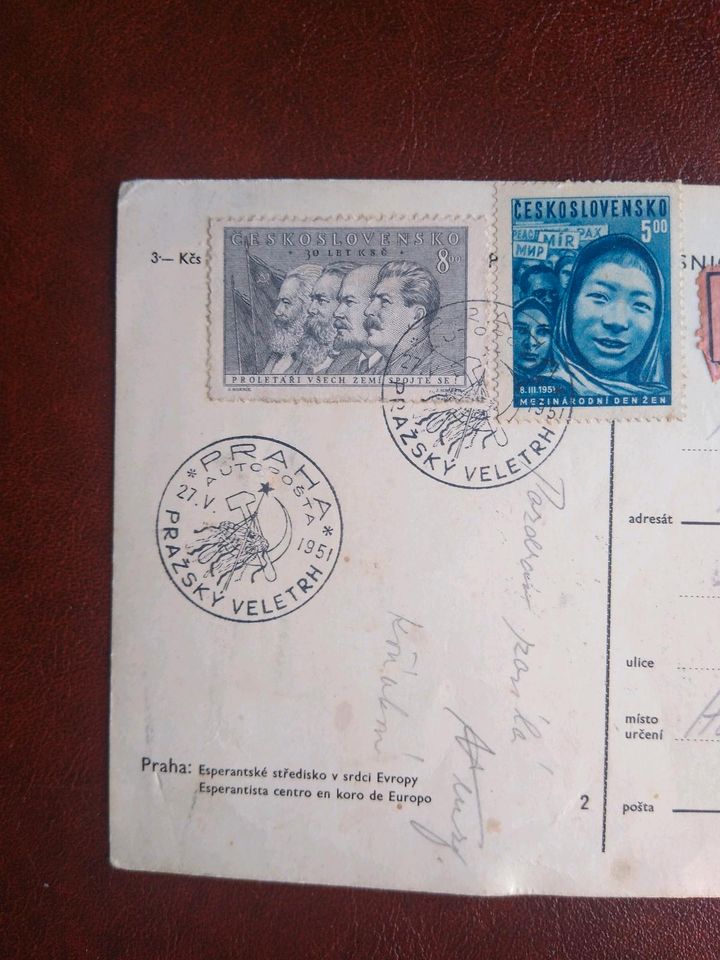 !! TSCHECHOSLOWAKEI 1951 Express Postkarte in Berlin