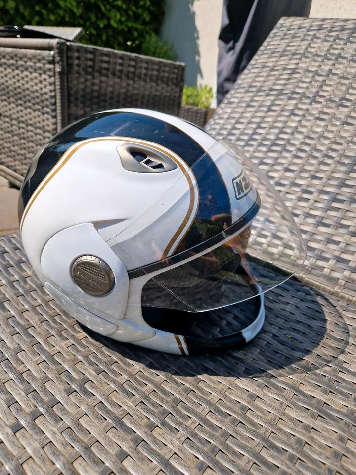 Motorradhelm Helme schwarz weiß Camouflage in Datteln