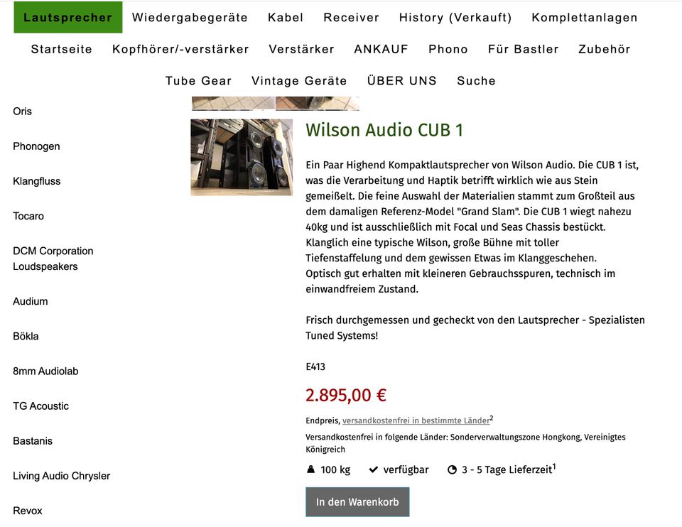 Wilson Audio CUB 1 Lautsprecher ☘️HIFI ANKAUF☘️ in Friedberg (Hessen)