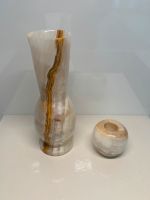 Vase und Kerzenhalter als Set aus Marmor Onxy Handarbeit Vintage München - Hadern Vorschau