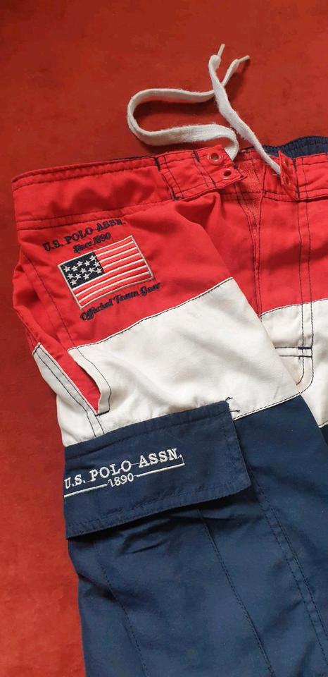 U.S. Polo Assn. Herren Badehose Gr. M Rot Weiß Blau aus USA in Frankfurt am Main