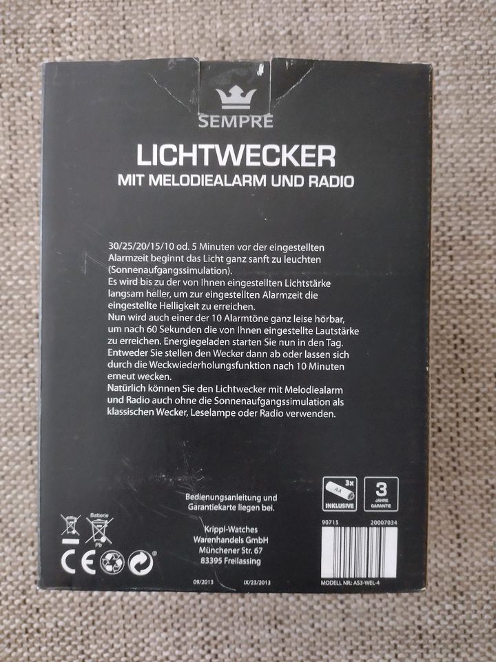 Lichtwecker mit Melodiealarm und Radio in Duisburg