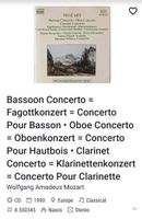 Mozart Fagottkonzert Oboenkonzert Klarinettenkonzert CD Klassik Nordrhein-Westfalen - Bottrop Vorschau