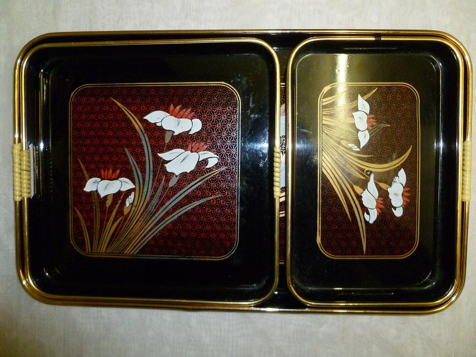Tablett Serviertablett Kupfer Silber Bronz Spiegelglas Metall in Geislingen an der Steige