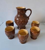 DDR Keramik Set, Weinkrug / Krug + 5 Becher Steingut Vintage Thüringen - Mönchenholzhausen Vorschau