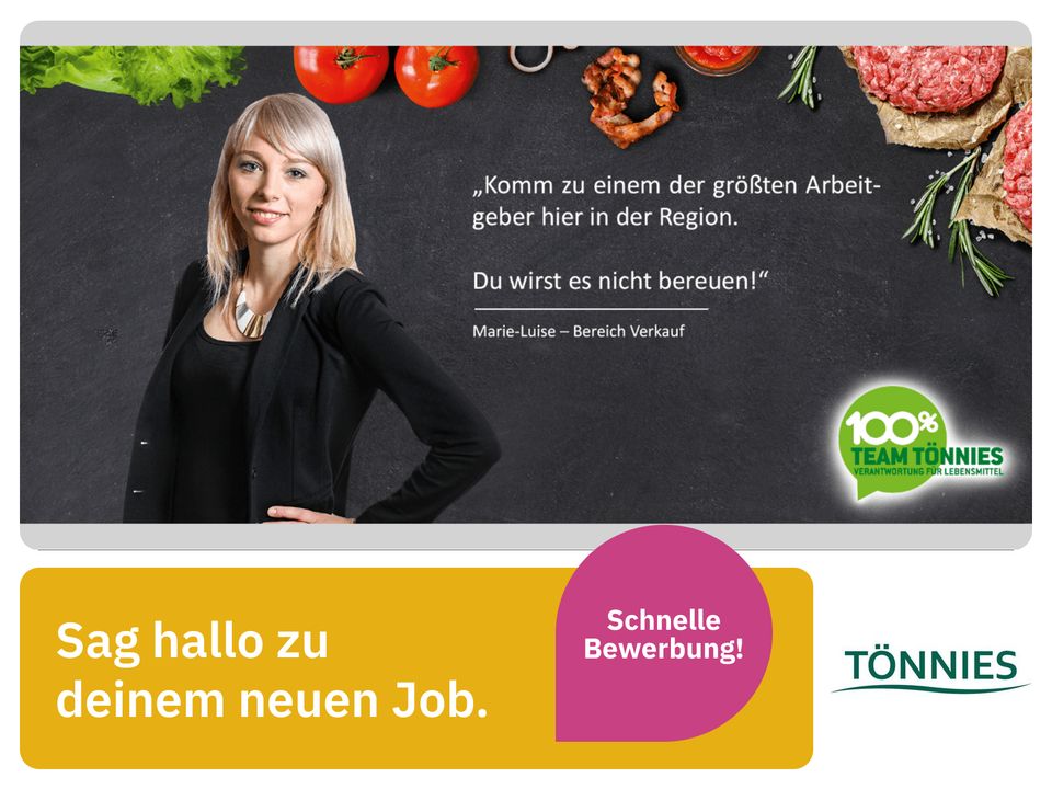 Sales Manager (m/w/d) (Tönnies Holding) Verkäufer Vertriebsmitarbeiter Verkauf in Sögel