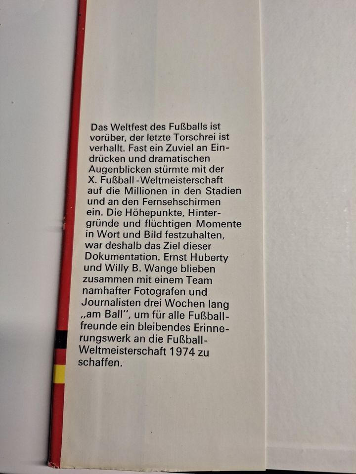 Buch "Fussball Weltmeisterschaft 1974" von Ernst Huberty u. E in Berlin