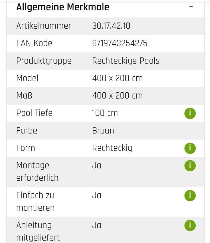 Exit Pool 400x200x100cm braun mit Sandfilteranlage neu & Ovp in Haltern am See