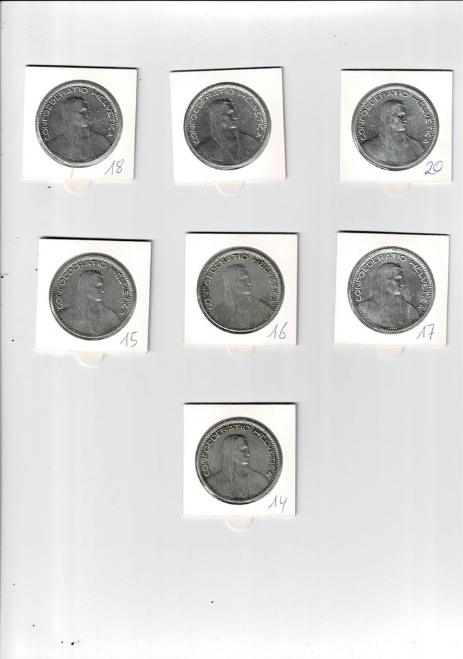 Die alten 5 Schweizer Franken 1922,1923 und 1925   900er Silber in Waldshut-Tiengen