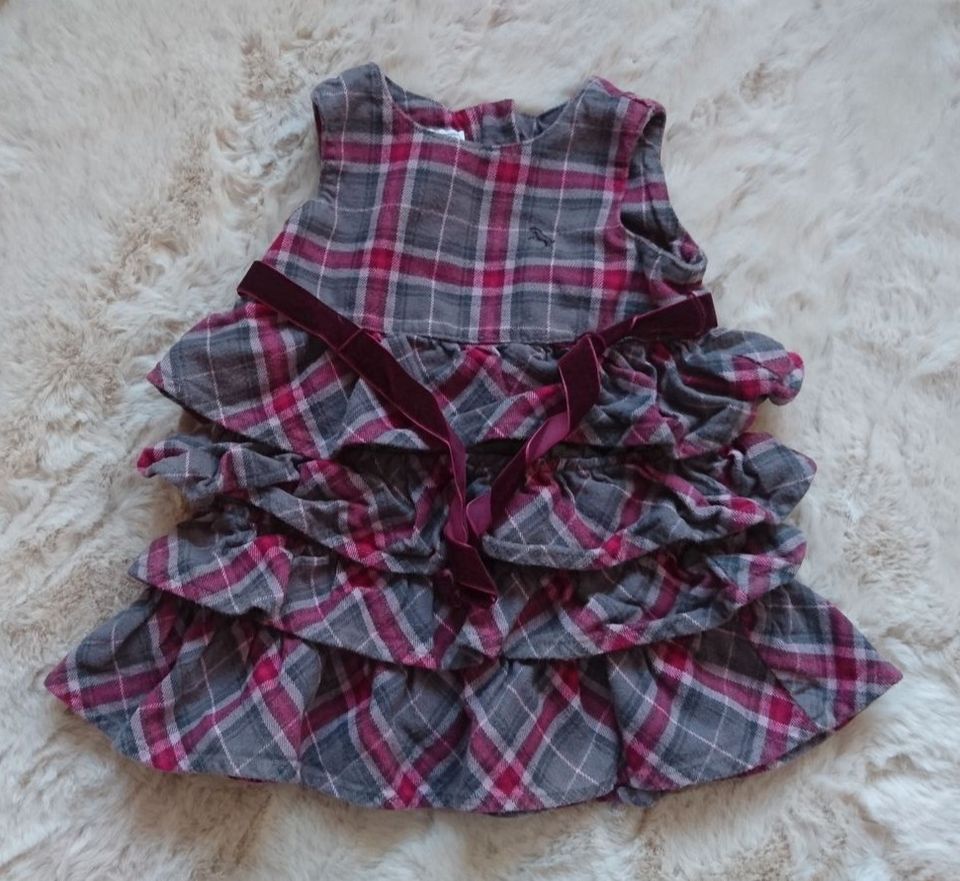 Set Kleid Bolero festlich lila kariert Gr. 74 H&M in Rühen