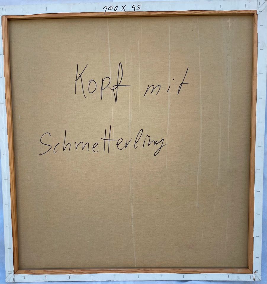 Original Gemälde von 2000 "Kopf mit Schmetterling" in Mönchengladbach