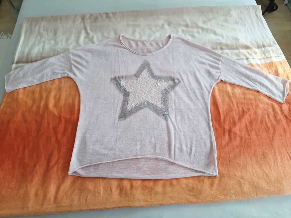 Damen-Pullover-Shirt, Feinstrick, rosé, Gr. S/M in Plauen