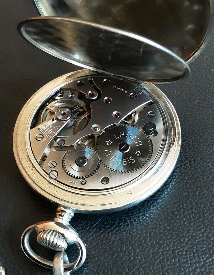 Alte Taschenuhr / Jubiläums Uhr "LANCO"  PW 25 , mit Kette in Frankfurt am Main