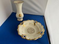 1 Vase +  1 Prunkschale -creme mit Gold..gebr.  mit Abrib Kreis Pinneberg - Tornesch Vorschau