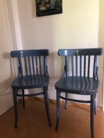 2 Bugholz Stühle Thonet Stil blau lackiert vintage Bayern - Augsburg Vorschau