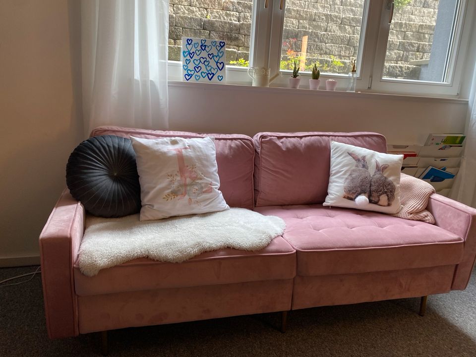 Sofa rosa Samt sehr gut erhalten in Adendorf