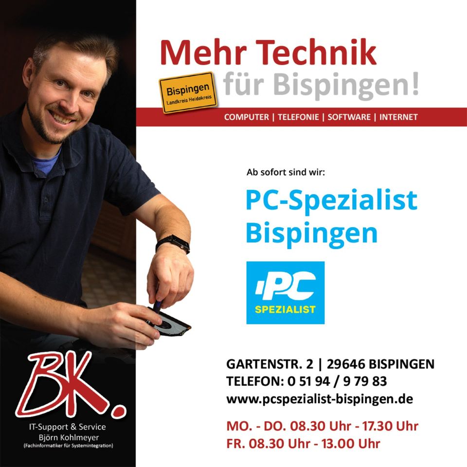 IT-Service zum Festpreis - PC-SPEZIALIST Bispingen in Bispingen