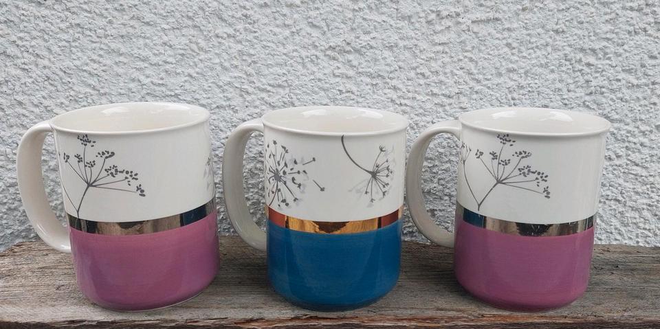 Cha Cult Tassen ~ Becher Maribel ~ Goldauflage ~ 3 Stück ~ NEU! in Schaafheim