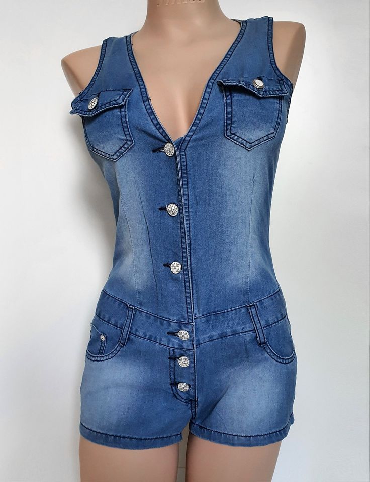 Jeans Overall Jumpsuit kurzer Einteiler in Seligenstadt