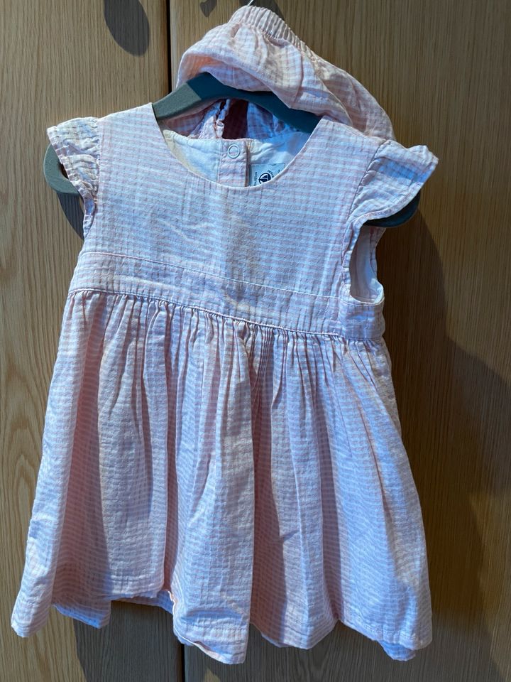 Petit Bateau Kleid  mit Höschen rosa weiß 18 Monate 81cm in Brüggen