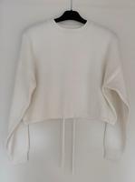 Bershka Strickpullover S Creme Damen mit Bändern, cropped Hessen - Bad Vilbel Vorschau