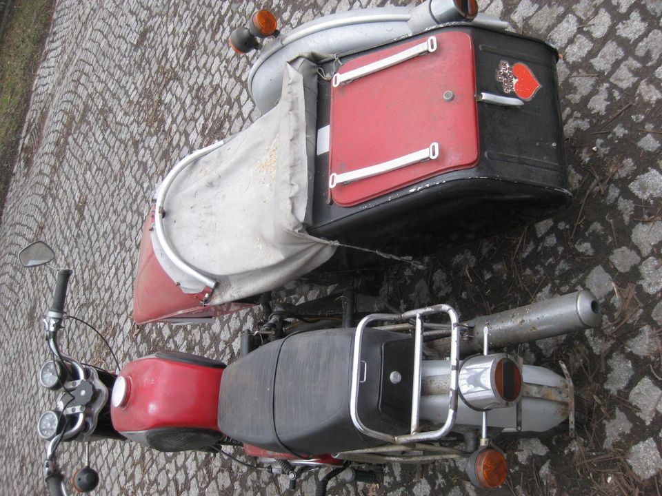 MZ TS 250/1 Gespann Oldtimer/Simson AWO Ural Jawa DKW BMW Guzzi.. in Nienstädt