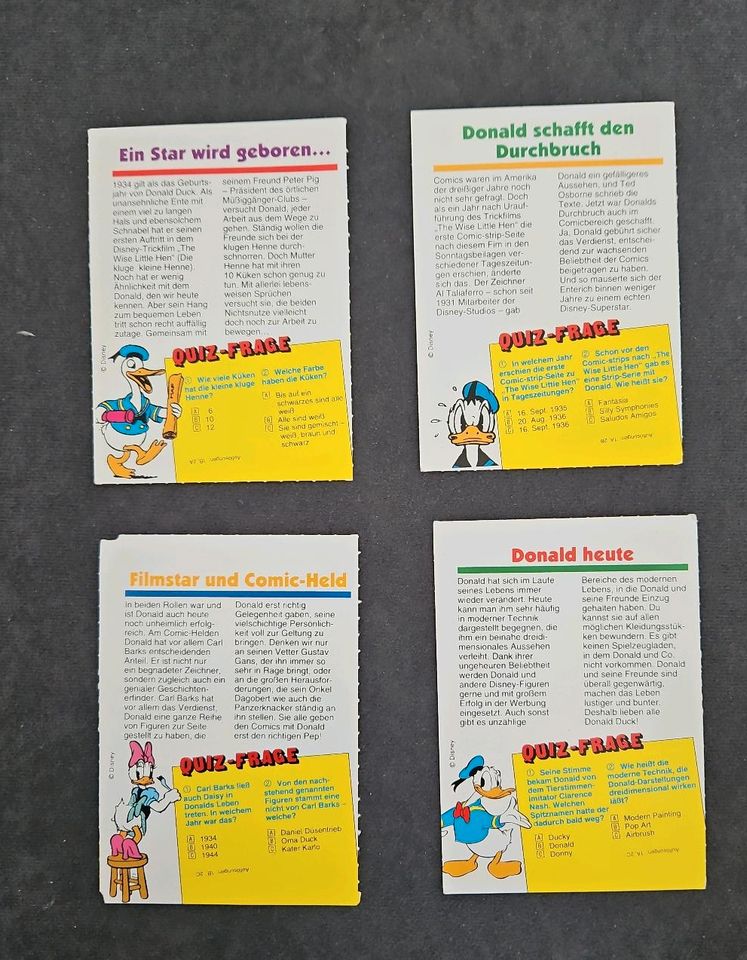 Micky Maus Sammelkarten 60 Jahre Donald Duck Superstar 4 Stück in Hannover