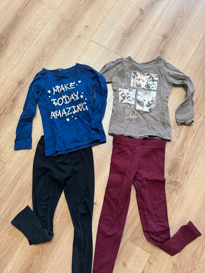 Leggings Pulli Set Glitzer Einhorn h&m Frühling gr. 122 in Niederwerrn