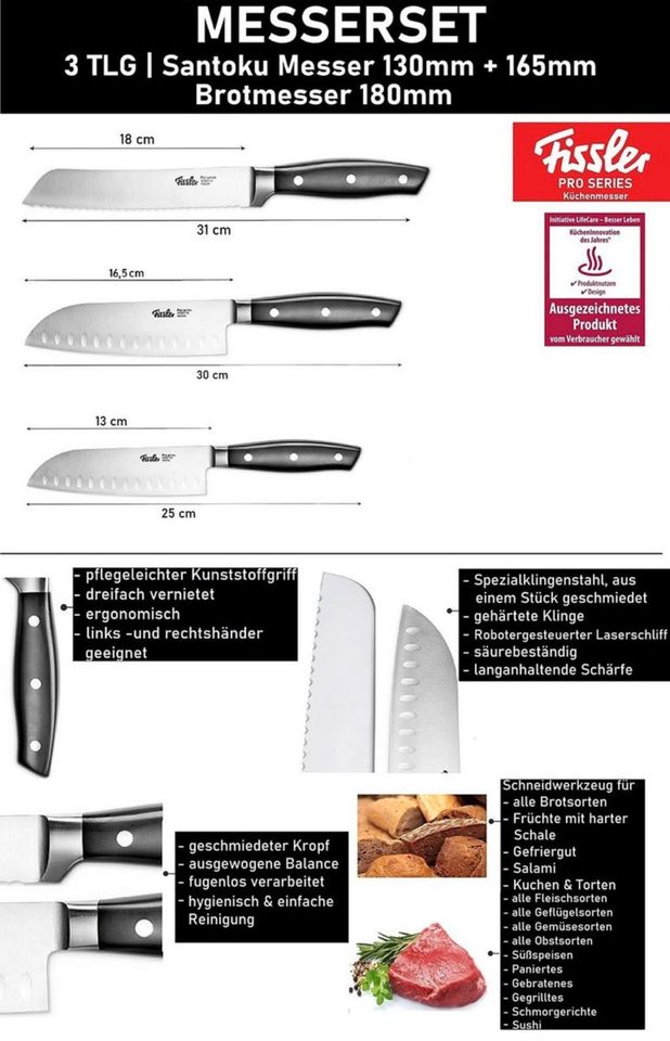 Fissler Messer Set. 3 Tlg in St. Ingbert