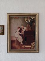 Gesticktes Gobelin Gemälde Klavierspielerin Bayern - Massing Vorschau