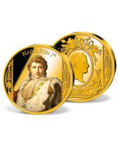 Napoleon  Bonaparte vergoldet Farbdruck 376gramm Medaille Kreis Pinneberg - Tornesch Vorschau