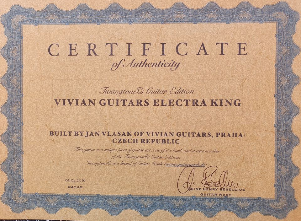 Rarität - VIVIAN GUITARS ELECTRA KING (Twangtone Guitar Edition in Balingen