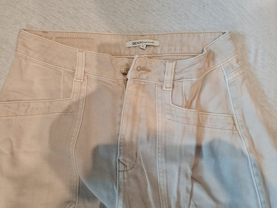 Tom Tailor Denim Jeans Baggy Damen beige Größe S in Völklingen