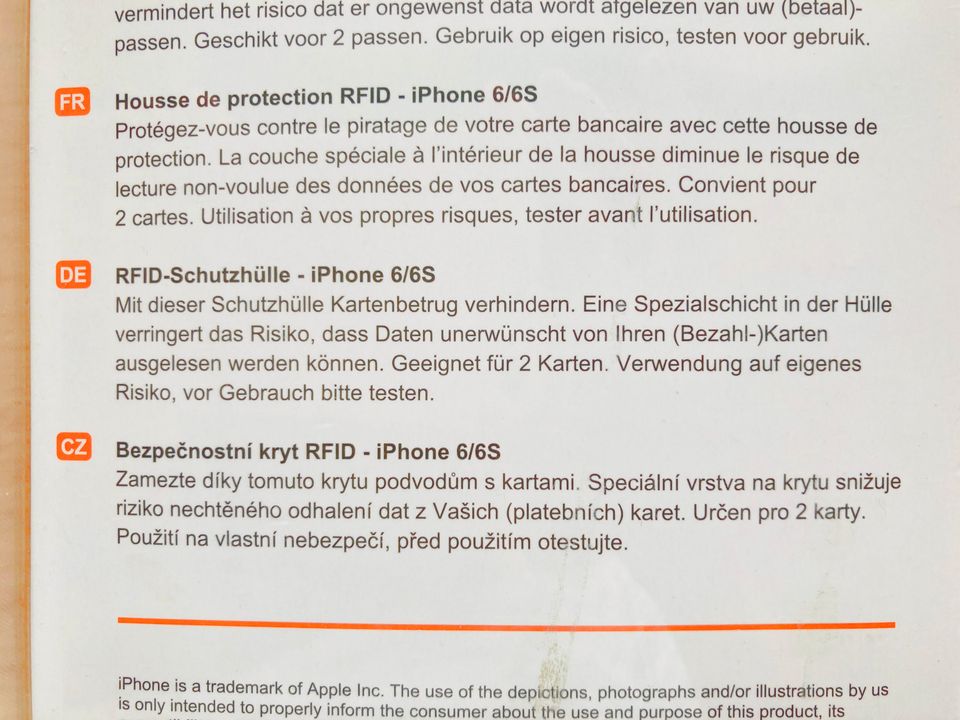 RFID Protective Case, Hülle fürs iPhone 6/6S, Lederimitat schwarz in Neckartenzlingen