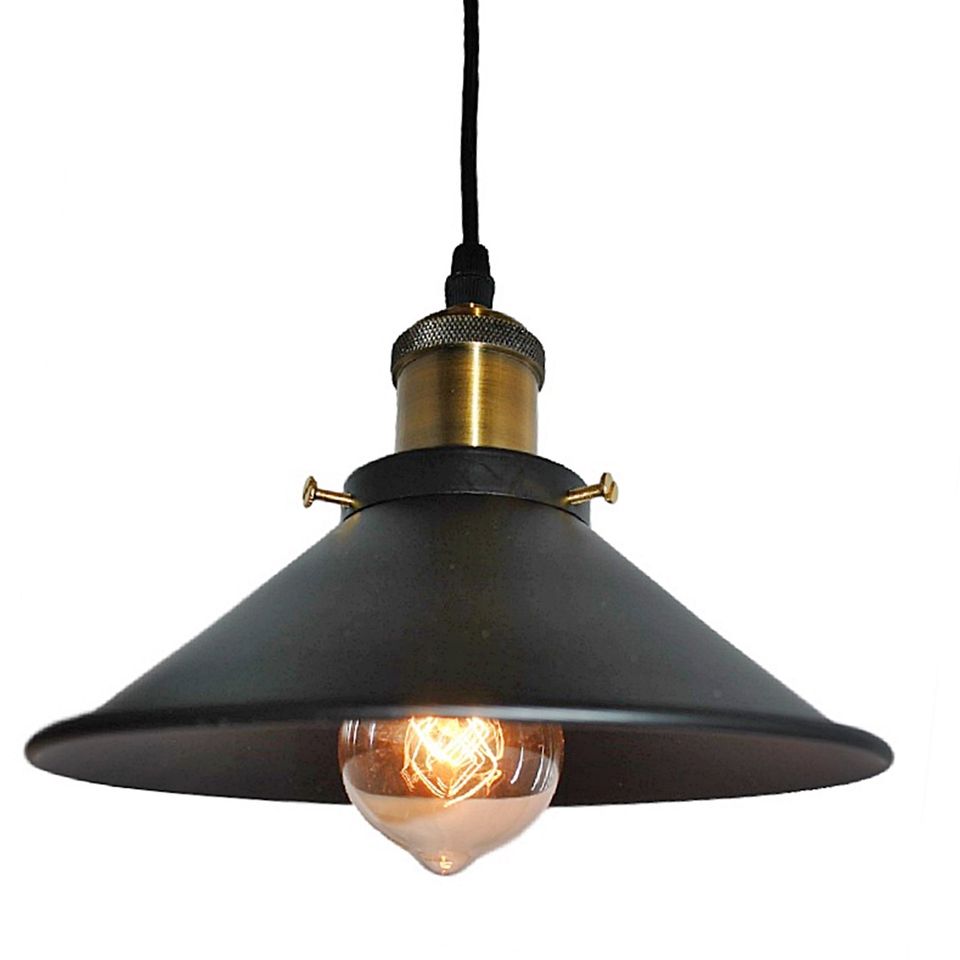 Vintage hängende Pendel-Leuchte Loft-Design schwarz Decken-Lampe in Offenbach