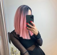 Perücke Cosplay Kunsthaar Rosa ombre schwarz Damen glatt wig Essen - Rüttenscheid Vorschau